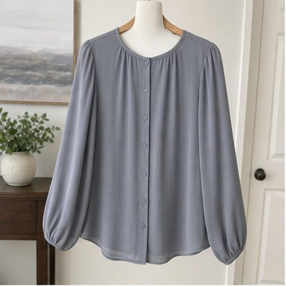 Gray Smocked Top